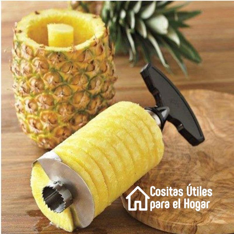 Piña Cortada con Cortador Manual Cortador de piña para sacar rodajas de fruta natural