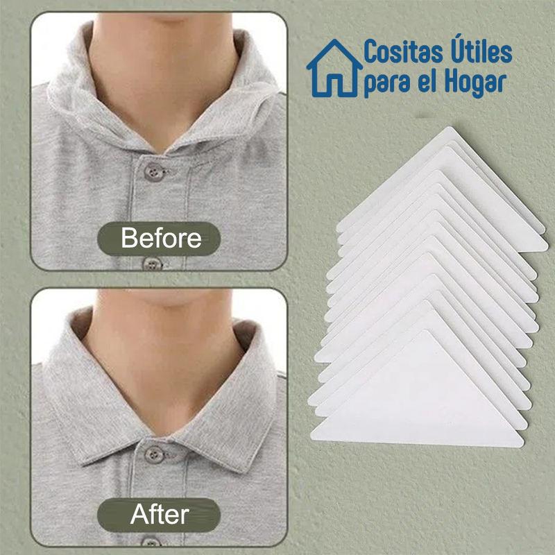 Resultado Pegatinas para Cuellos Pegatinas para cuellos de camisa con resultado antes y después