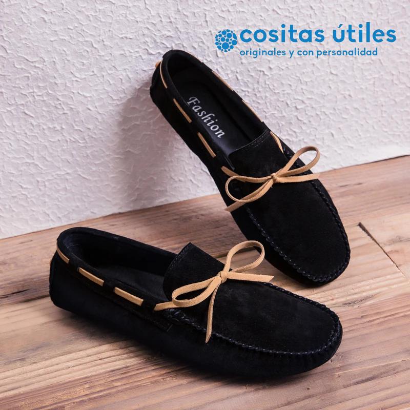 Zapatos informales negros con lazo Zapatos informales negros con lazo para hombre