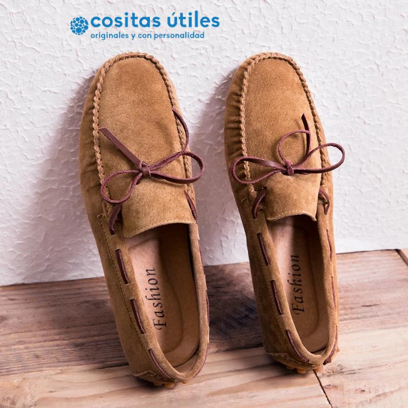 Zapatos marrones de ante para hombre Zapatos marrones de ante con lazo para hombre
