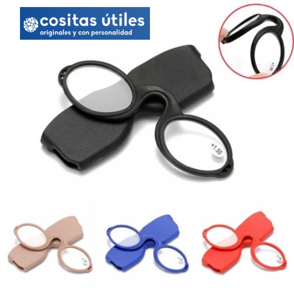 Gafas de lectura con Clip para la nariz, anteojos de silicona suave, con estuche y cordón, sin brazos, 2024