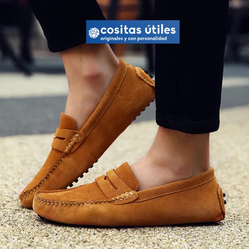 Mocasines marrones hechos a mano para hombre Mocasines de ante marrón estilo clásico casual