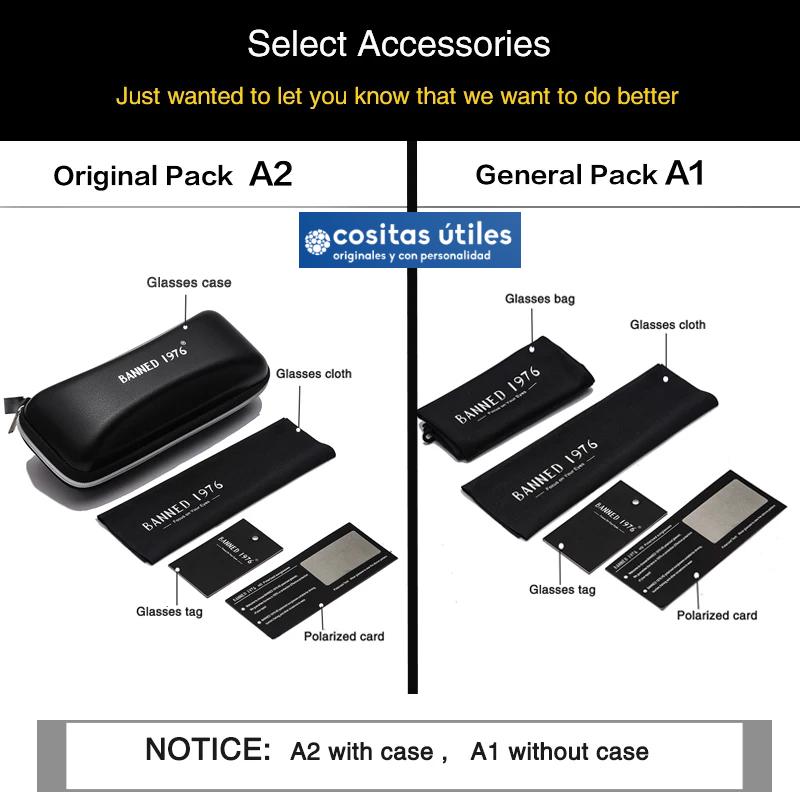Pack de Accesorios para Gafas Polarizadas Pack de accesorios para gafas de sol con estuche y paño de limpieza