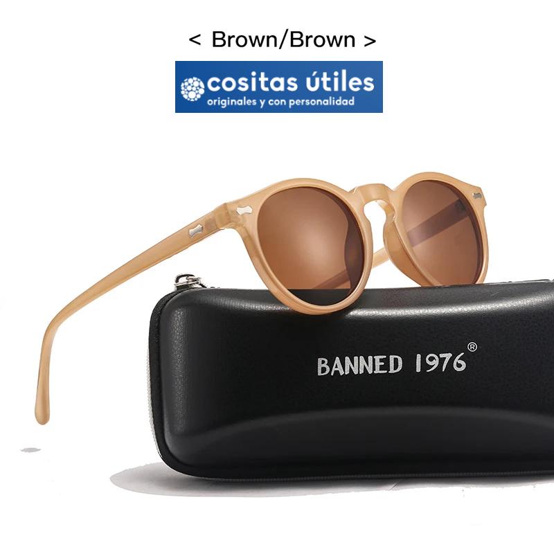 Gafas Vintage Polarizadas Marrón Claro Gafas de sol polarizadas vintage marrón claro unisex UV400