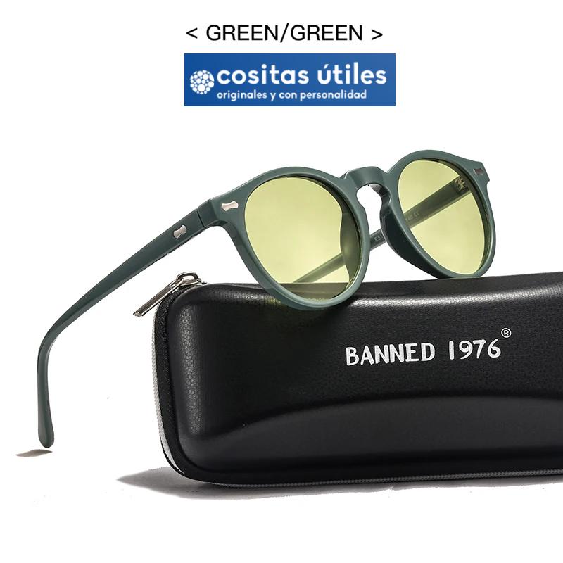 Gafas Vintage Polarizadas Verdes BGafas de sol polarizadas vintage verdes con lentes verdes unisex UV400