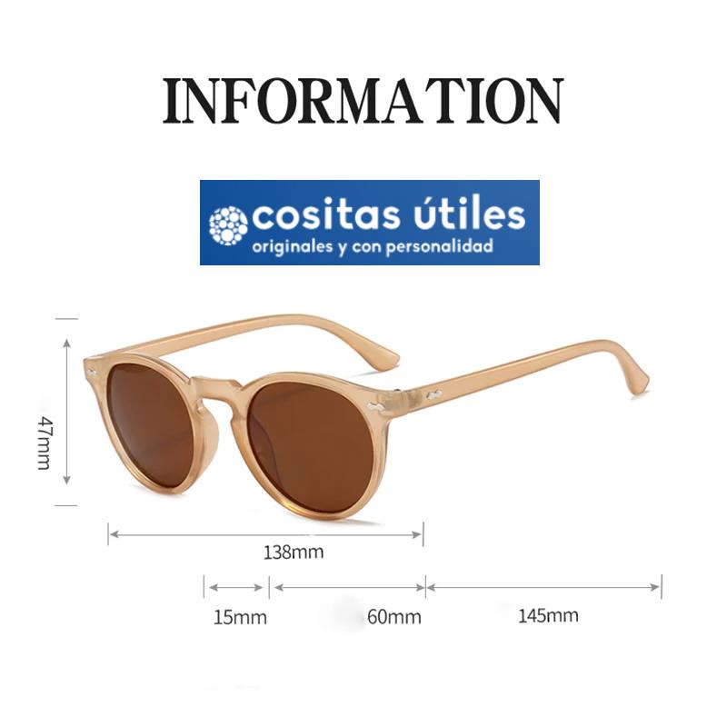 Gafas Vintage Polarizadas Beige Claro Gafas de sol polarizadas vintage beige claro unisex UV400