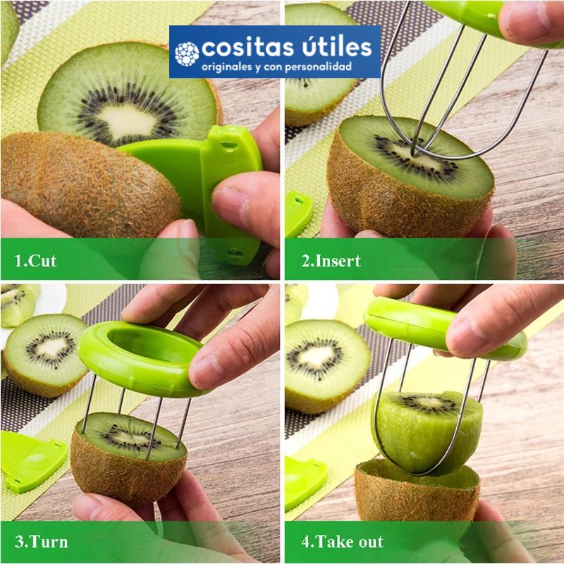 Cortador de Kiwi Rápido y Limpio con Pelador Cortador de Kiwi Rápido y Limpio con Pelador