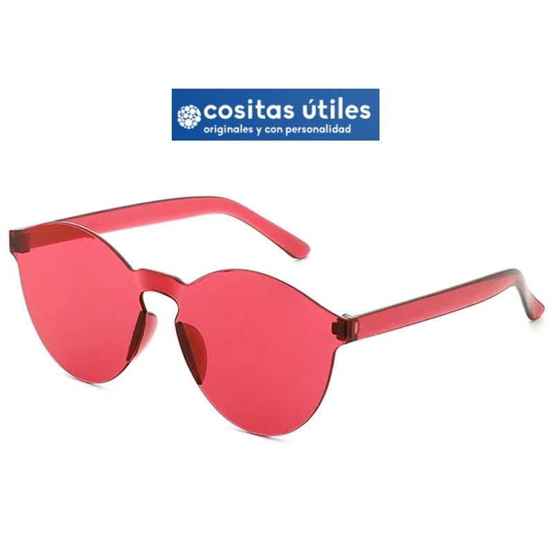 Gafas Ovaladas Sin Montura Rosas Gafas de sol ovaladas sin montura unisex en color rosa