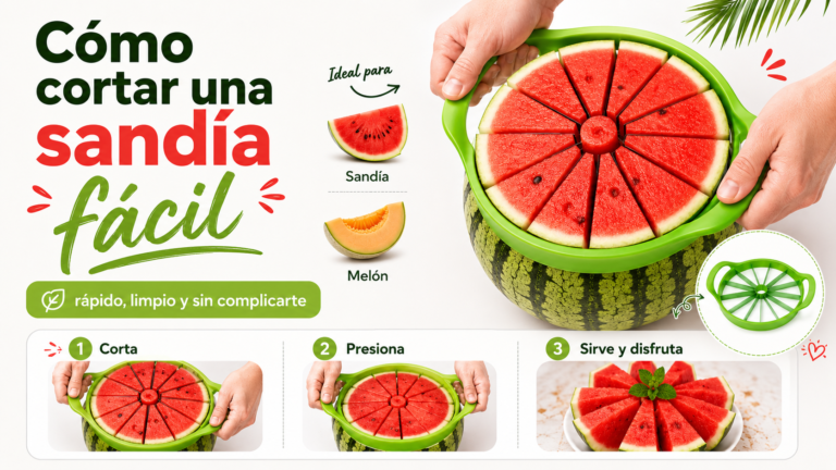 Cómo cortar una sandía fácil con cortador manual de melón y sandía