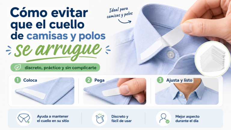 Cómo evitar que el cuello de camisas y polos se arrugue con pegatinas adhesivas para cuellos