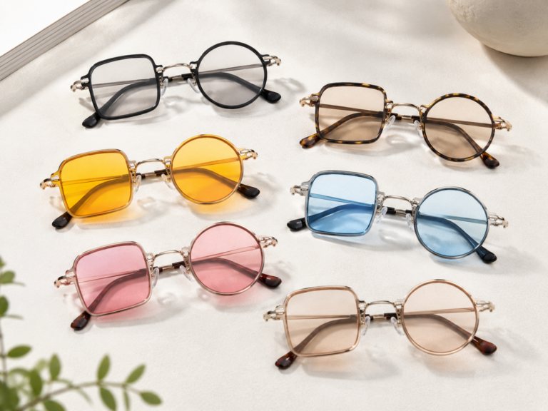 Gafas de sol asimétricas con una lente cuadrada y otra redonda en varios colores